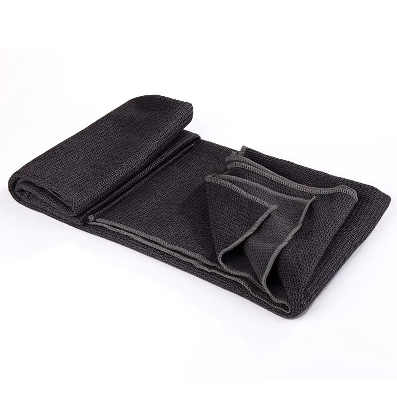invisible anti-slip grips yoga mat towel, with a carry bag