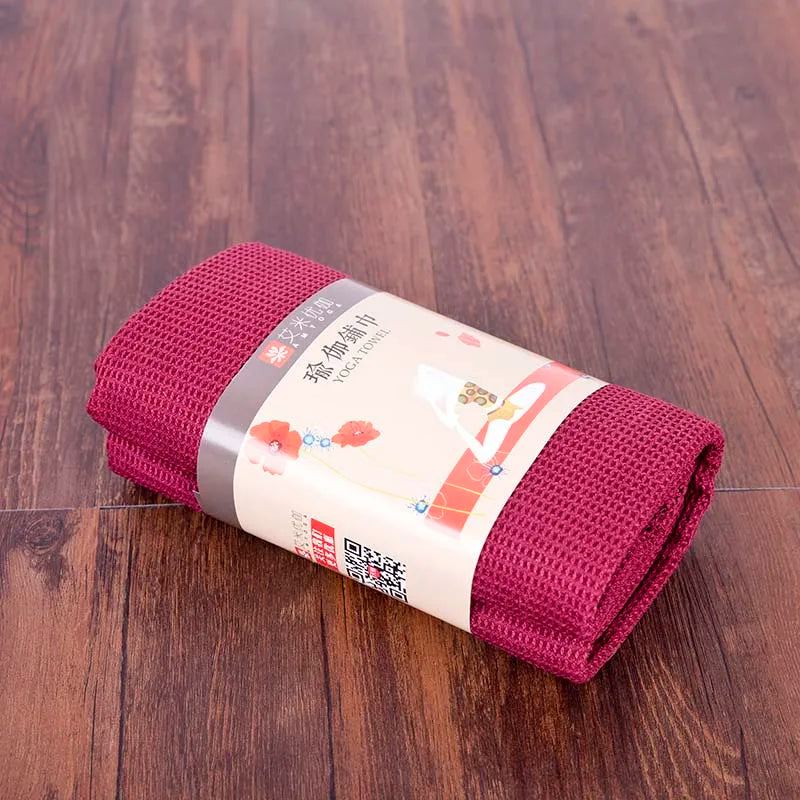 invisible anti-slip grips yoga mat towel, with a carry bag