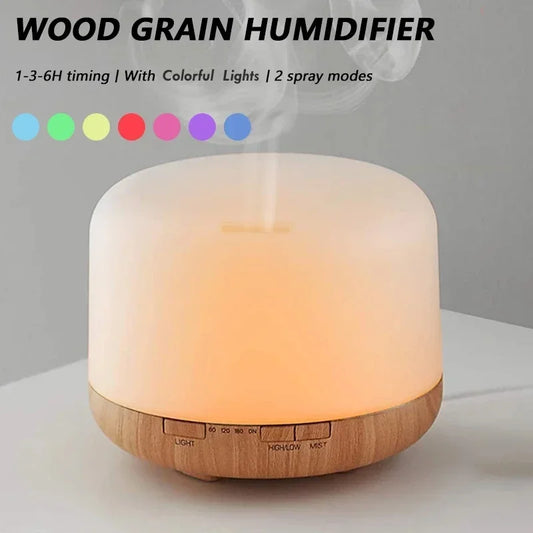 Diffuseur d’Huiles Essentielles 300 ml — Brume Relaxante & Lumière LED Apaisantel Humidifier With Colorful Night Lights Air Humidifier Machine 500ml Home